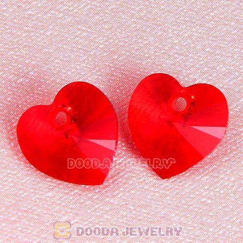10mm Heart Light Siam Austrian Crystal Floating Locket Charm Wholesale