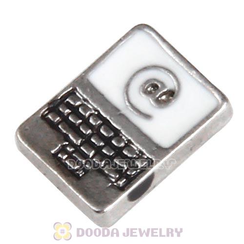Platinum Plated Alloy Enamel Laptop Floating Locket Charms Wholesale