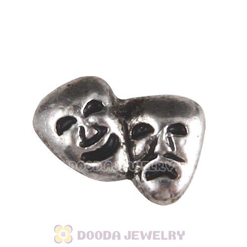 Platinum Plated Alloy Enamel Drama masks Floating Locket Charms Wholesale