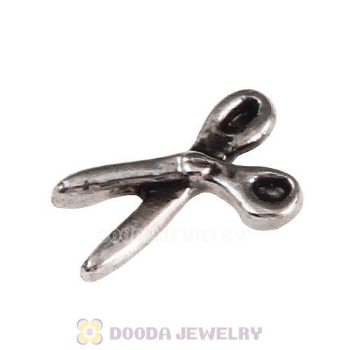 Platinum Plated Alloy Dice Floating Scissors Charms Wholesale
