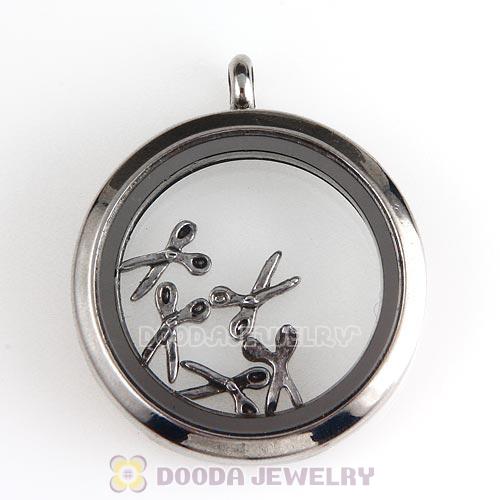 Platinum Plated Alloy Dice Floating Scissors Charms Wholesale