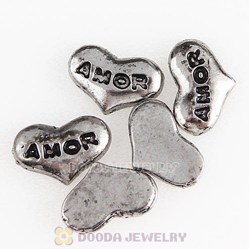 Platinum Plated Alloy Amor heart Floating Scissors Charms Wholesale