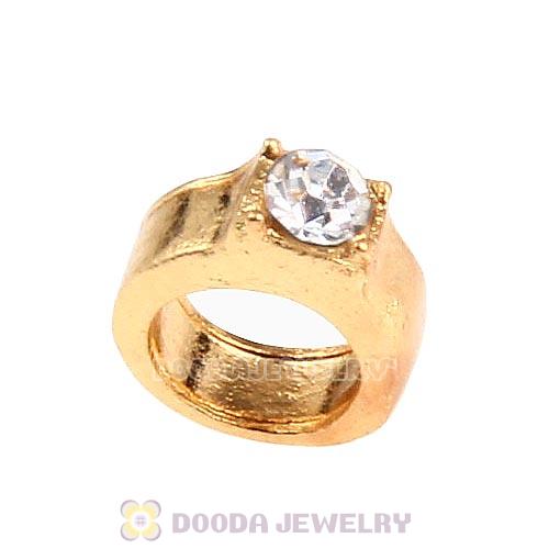 Gold Plated Alloy Wedding ring with Crystal Floating Locket Charms Wholesale