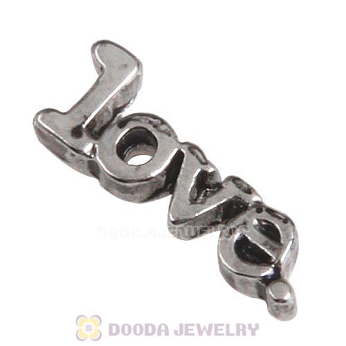Platinum Plated Alloy Love serif Floating Scissors Charms Wholesale