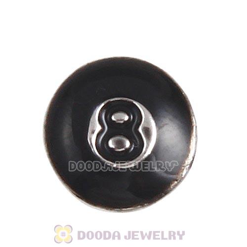 Platinum Plated Alloy Enamel Eight ball Floating Locket Charms Wholesale