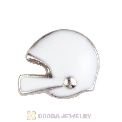 Platinum Plated Alloy Enamel Football helmet Floating Locket Charms Wholesale