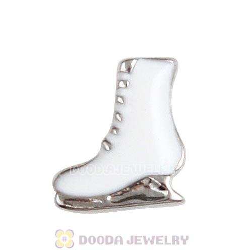 Platinum Plated Alloy Enamel Ice skate Floating Locket Charms Wholesale