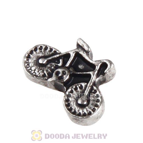 Platinum Plated Alloy Enamel Bicycle Floating Locket Charms Wholesale