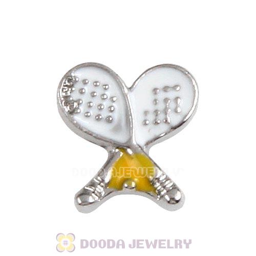 Platinum Plated Alloy Enamel Tennis Floating Locket Charms Wholesale