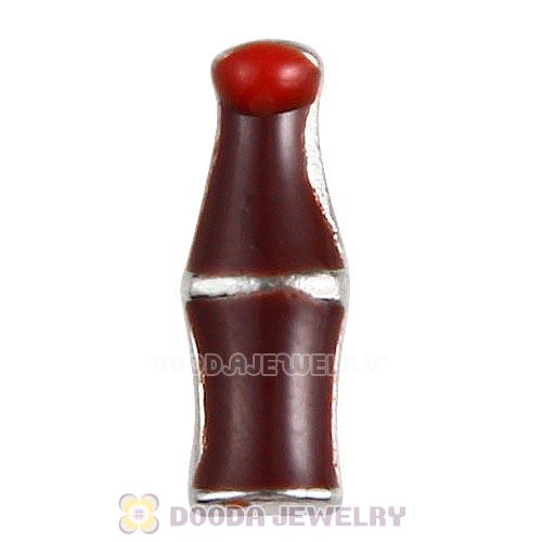 Platinum Plated Alloy Enamel Soda bottle Floating Locket Charms Wholesale