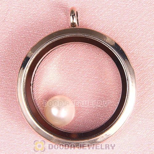 8mm Imitation Pearl Floating Locket Charms Wholesale