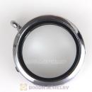 30mm Rhodium Plated Alloy Glass Floating Locket Pendant Wholesale