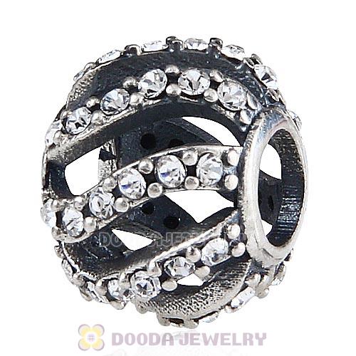 Sterling Silver Winter Wisp Bead with Clear Austrian Crystal