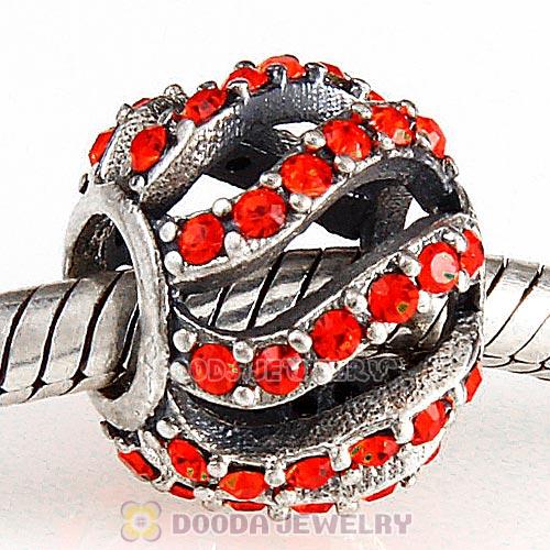 Sterling Silver Winter Wisp Bead with Hyacinth Austrian Crystal