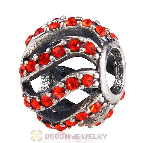 Sterling Silver Winter Wisp Bead with Hyacinth Austrian Crystal