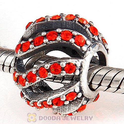 Sterling Silver Winter Wisp Bead with Hyacinth Austrian Crystal