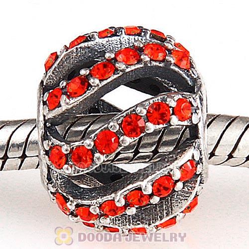 Sterling Silver Winter Wisp Bead with Hyacinth Austrian Crystal