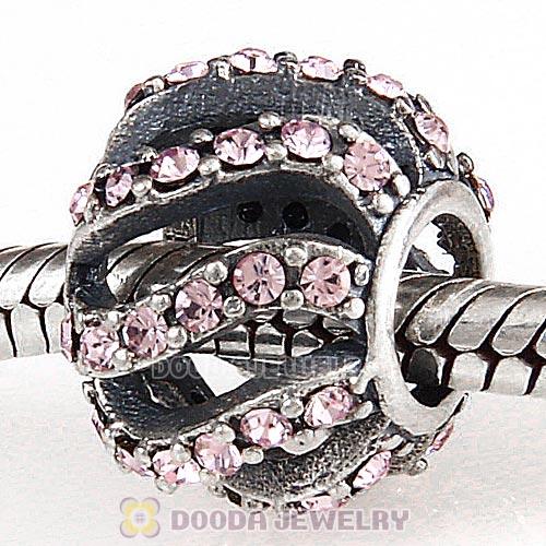 Sterling Silver Winter Wisp Bead with Light Amethyst Austrian Crystal