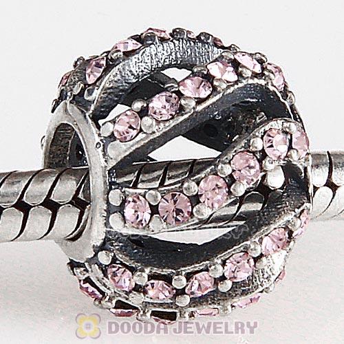 Sterling Silver Winter Wisp Bead with Light Amethyst Austrian Crystal