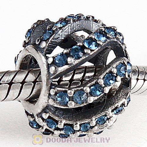 Sterling Silver Winter Wisp Bead with Montana Austrian Crystal