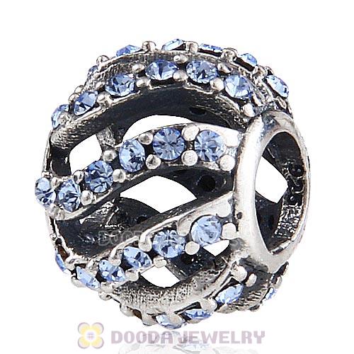 Sterling Silver Winter Wisp Bead with Aquamarine Austrian Crystal