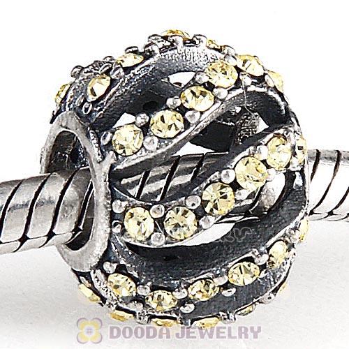 Sterling Silver Winter Wisp Bead with Jonquil Austrian Crystal