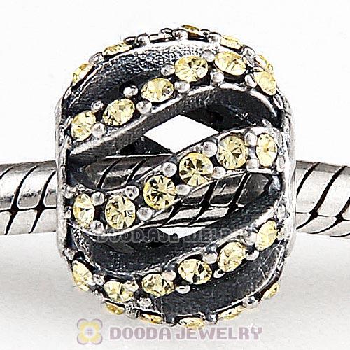 Sterling Silver Winter Wisp Bead with Jonquil Austrian Crystal