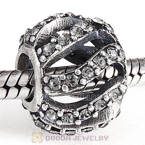 Sterling Silver Winter Wisp Bead with Black Diamond Austrian Crystal