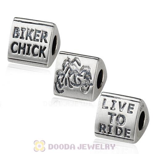 European Style Sterling Silver BIKER CHICK Beads Wholesale