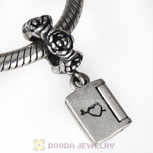 European Style Sterling Silver Flower Beads Dangle Love Note Charm