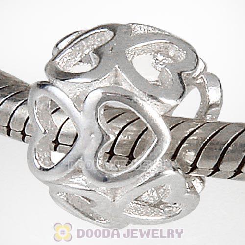 European Style Sterling Silver Delicate Hearts Beads Wholesale