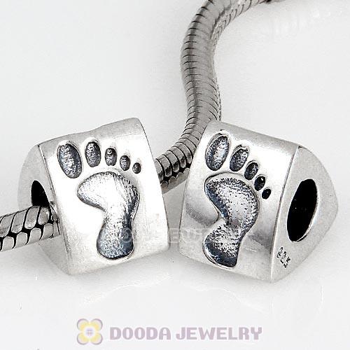 European Style Sterling Silver Footprint Beads Wholesale