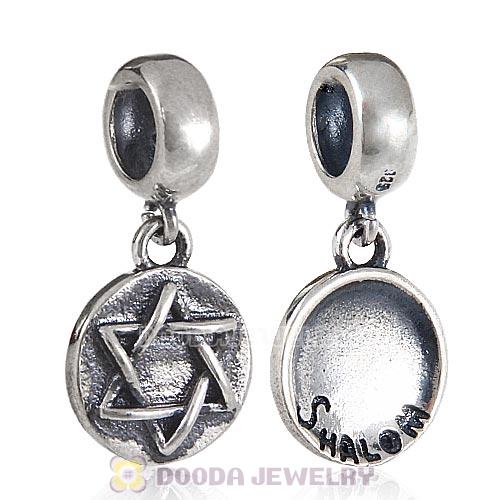 European Style Sterling Silver Beads Dangle Shalom Charm