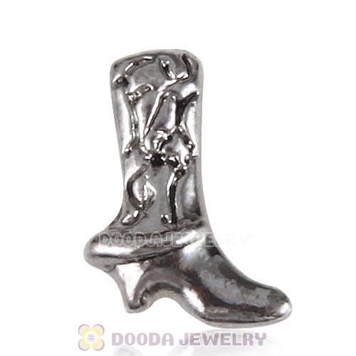 Platinum Plated Alloy Vintage Cowgirl boots Floating Locket Charms Wholesale