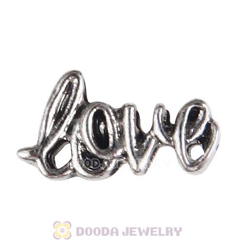 Platinum Plated Alloy Vintage Scripted love Floating Locket Charms Wholesale