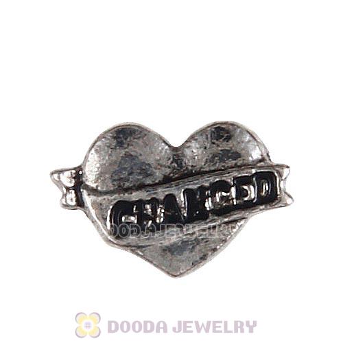Platinum Plated Alloy Vintage Changed Floating Locket Charms Wholesale