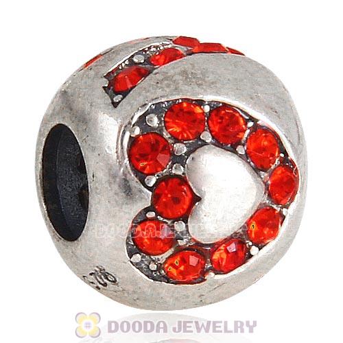 Sterling Silver Surrounded by Love with Hyacinth Austrian Crystal Charm