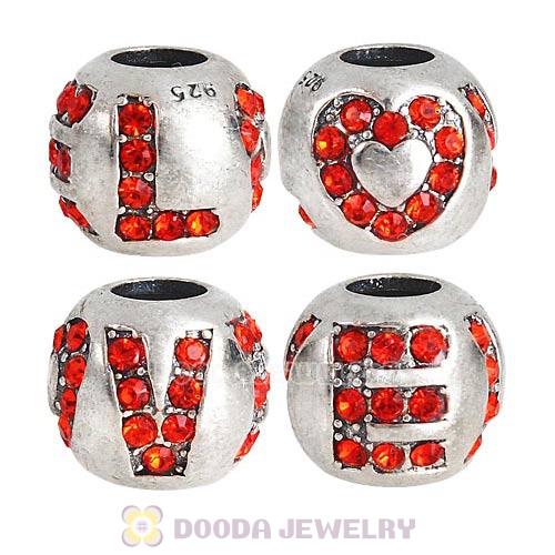 Sterling Silver Surrounded by Love with Hyacinth Austrian Crystal Charm