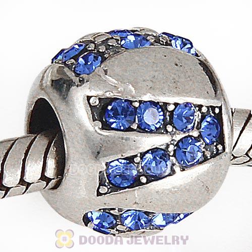 Sterling Silver Surrounded by Love with Sapphire Austrian Crystal Charm