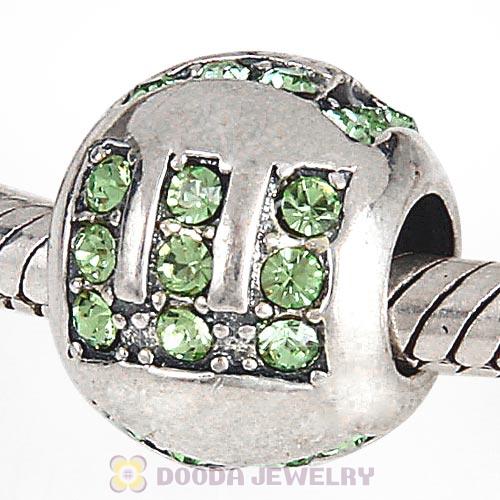Sterling Silver Surrounded by Love with Peridot Austrian Crystal Charm