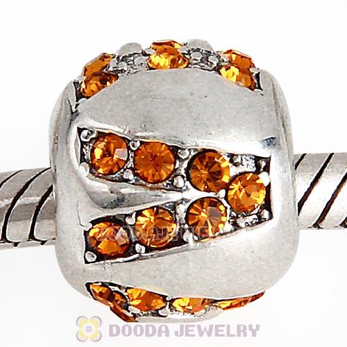 Sterling Silver Surrounded by Love with Topaz Austrian Crystal Charm
