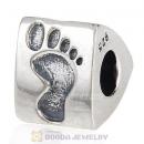European Style Sterling Silver Footprint Beads Wholesale