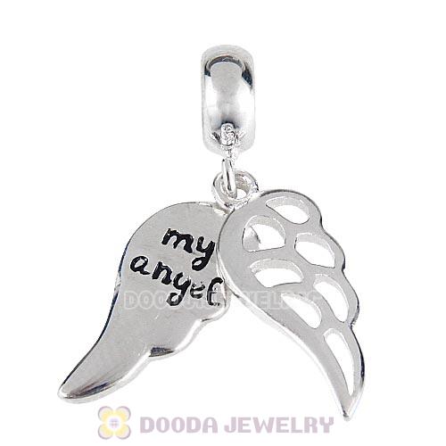 European Style Sterling Silver Dangle Loving Angel Wings Beads Wholesale