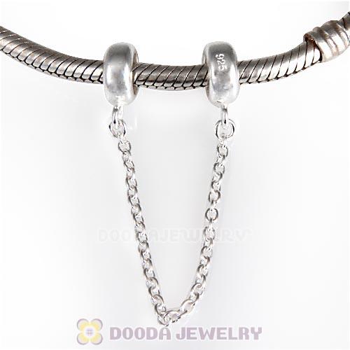 Sterling Silver European Style Stopper Beads with Safety Chain