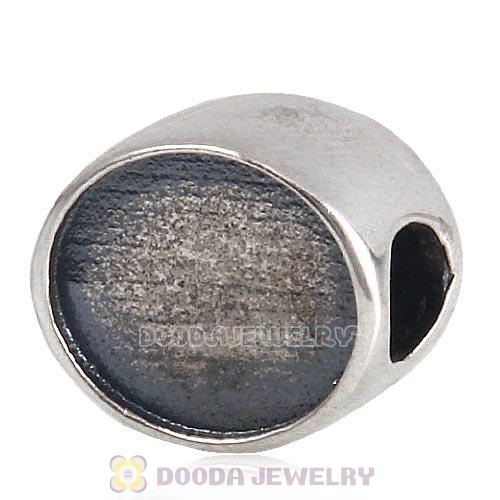 Antique Sterling Silver Oval Love Beads with DIY Photo European Style