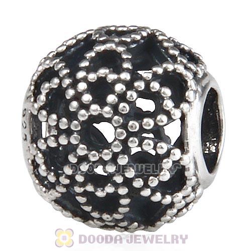 Antique Sterling Silver European Style Rose Charm Beads