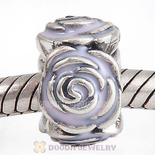 Sterling Silver Rose Garden with Pink Enamel Charm with Crew