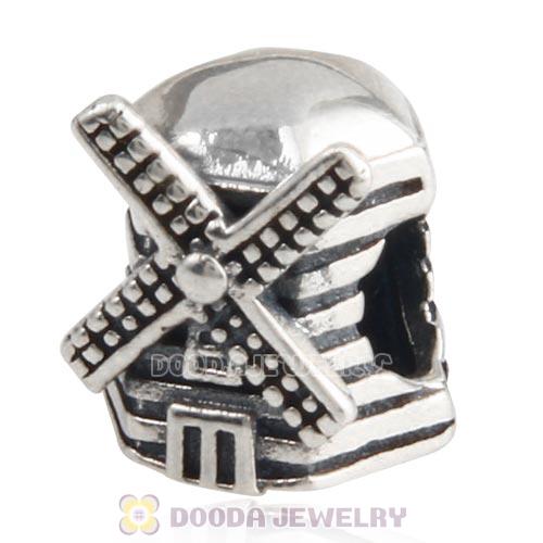 Antique Sterling Silver European Style Windmill Charm Beads
