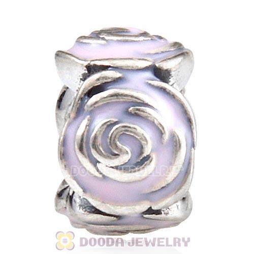 Sterling Silver Rose Garden with Pink Enamel Charm Beads