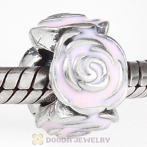 Sterling Silver Rose Garden with Pink Enamel Charm Beads
